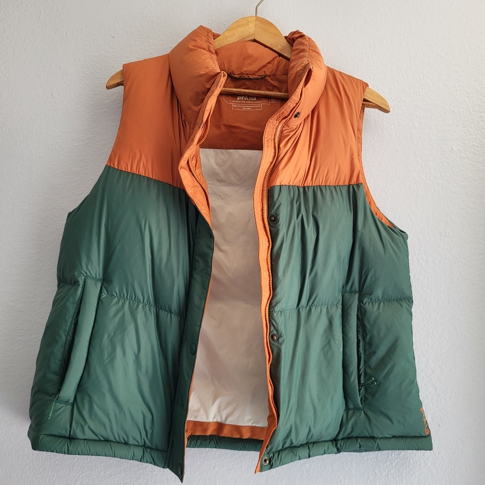 Prana Orange and Green Puffer Vest - Picture 5 of 12